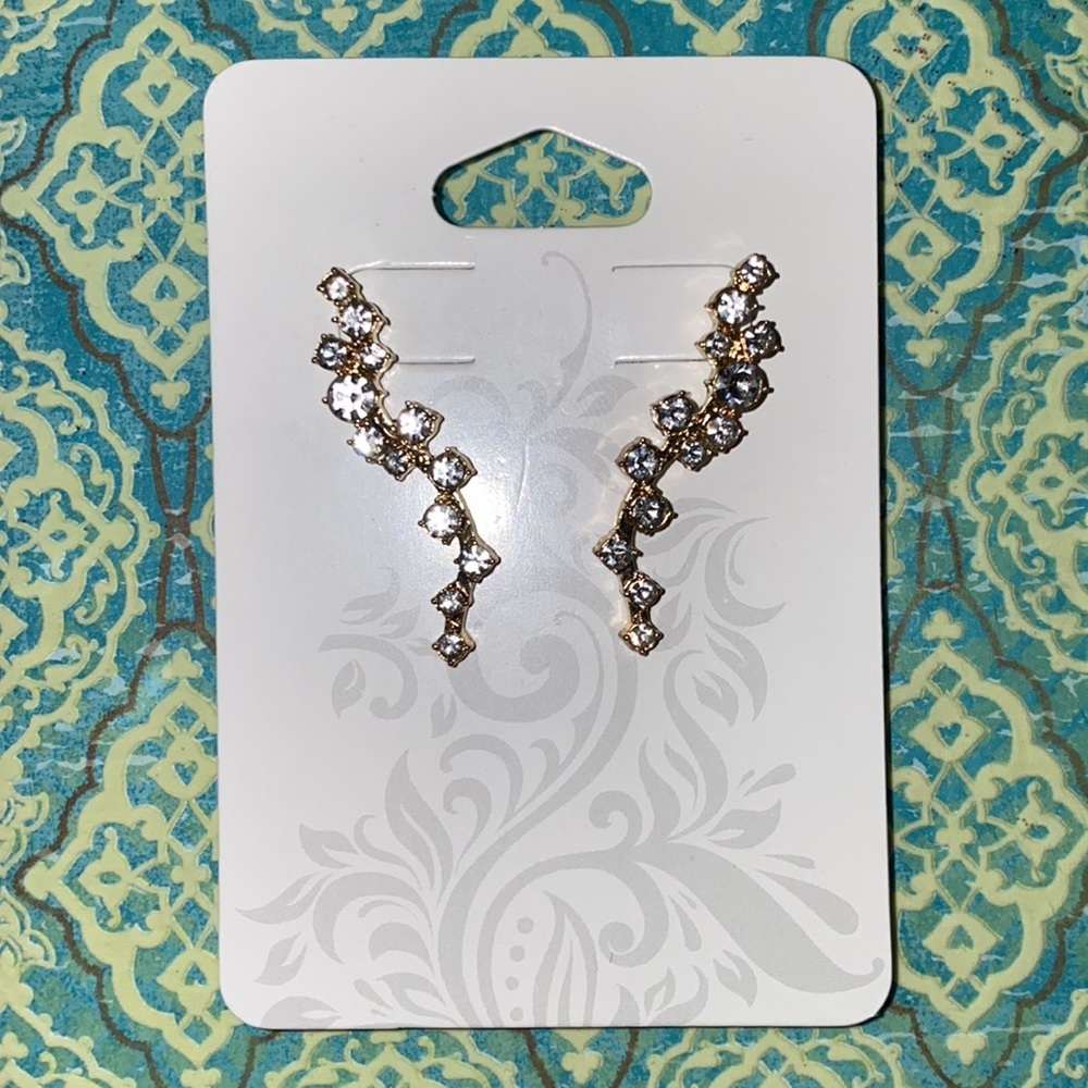 BaubleBar Ear Crawlers Gold Tone with Crystals​